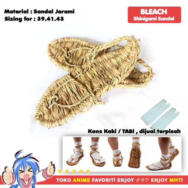 Sandal Jerami Jepang Straw Waraji Samurai Shinigami Bleach Cosplay - myhobbytown