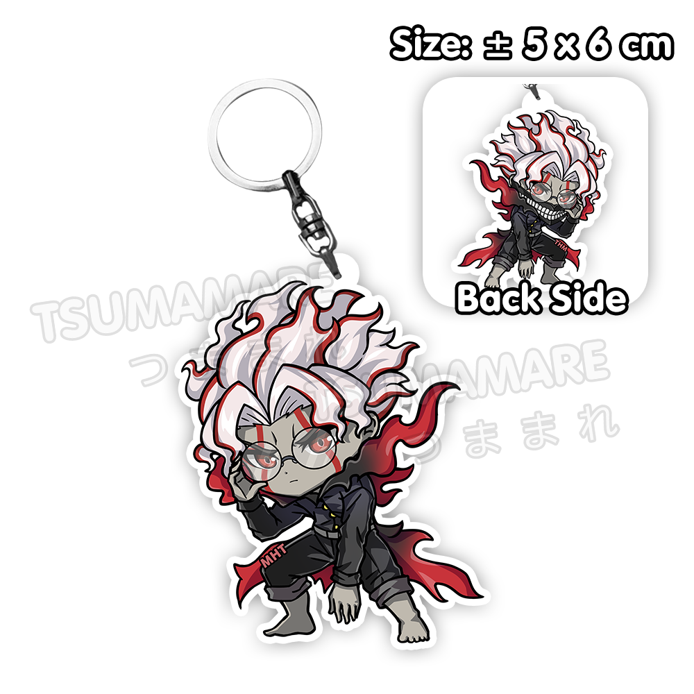 Gantungan Kunci Acrylic Dandadan Okarun Takakura Ken Yokai Form