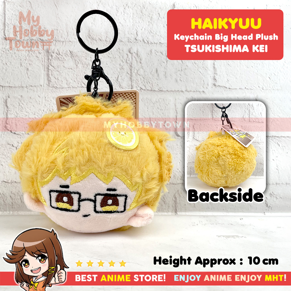 Gantungan Kunci Boneka Anime Haikyuu Hinata Shoyo Kageyama Tobio Kenma Kozume Tsukishima Kei Keychain Big Head Plushie Doll - Gambar 5