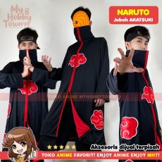 Jubah Cosplay Anime Naruto Jaket Hoodie Akatsuki Itachi Pein Pain Obito Tobi Sasori Kisame Hidan Deidara Orochimaru Konan Kakuzu Zetsu