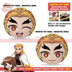 Bantal Anime Bulat Kimetsu No Yaiba - Demon Slayer : Rengoku Kyojuro Plushie Plush Doll Round Cushion