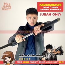 Jubah Jaket Parka Anime Kagurabachi Chihiro Rokuhira Cosplay Kulit Hitam Black Coat