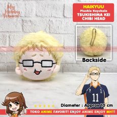 Gantungan Kunci Boneka Anime Haikyuu Karakter Tsukishima Kei Noya Chibi Head Dumpling Plushie Doll