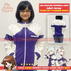 Jaket Anime Full Print Uma Musume Oguri Cap Putih Ungu