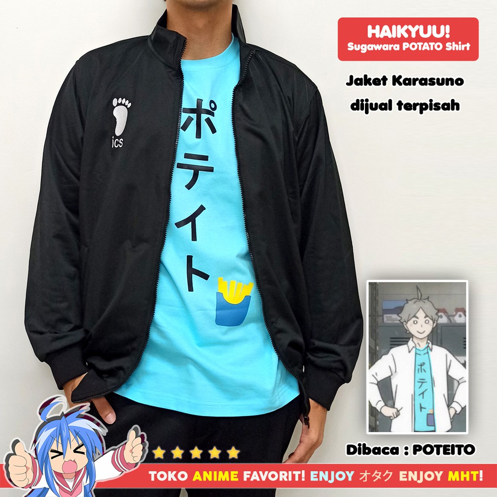 Kaos Anime Cosplay Haikyuu Poteito Potato Sugawara Koshi Karasuno - Gambar 2