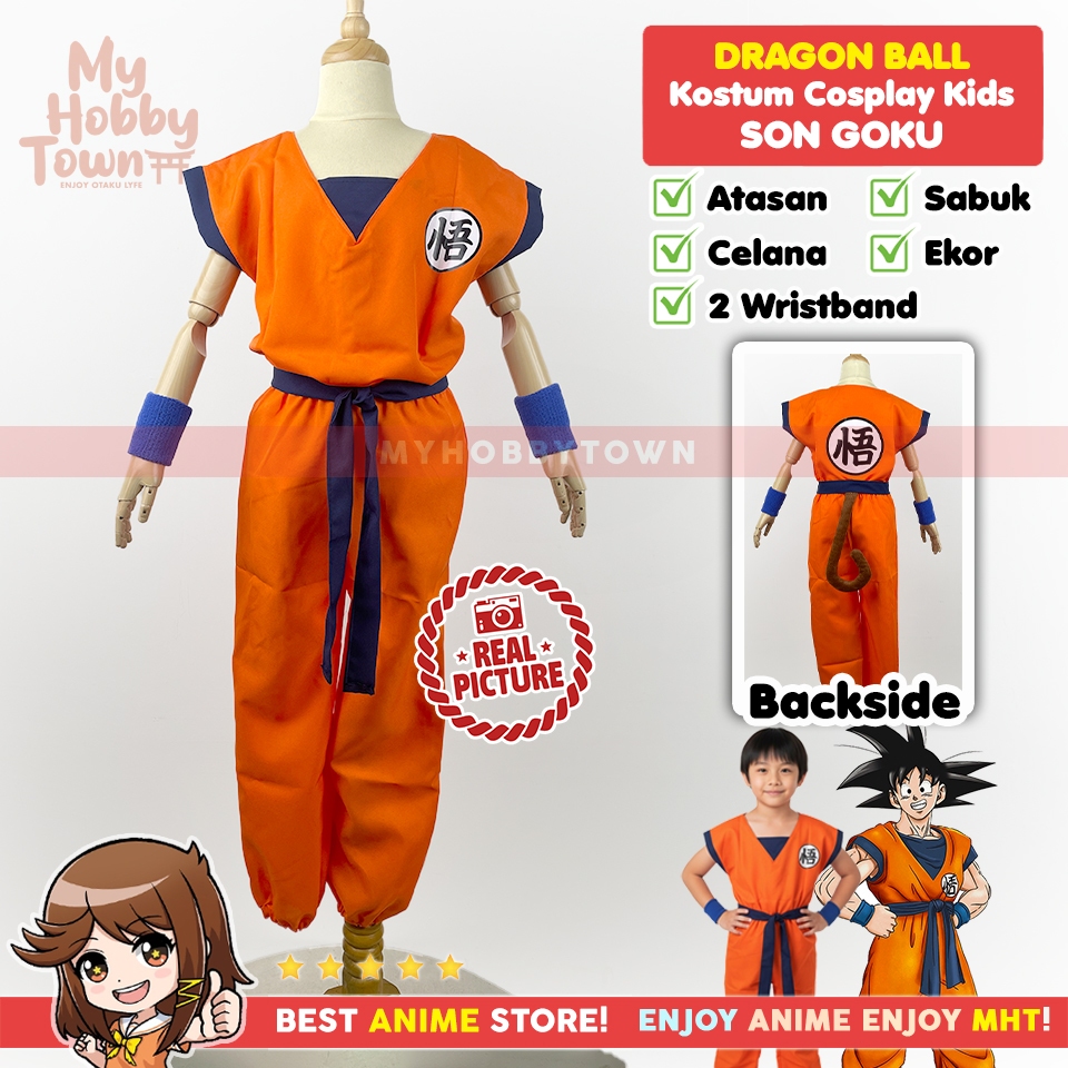 Kostum Cosplay Anak Son Goku KIDS SIZE Karakter Anime Dragon Ball - Gambar 3