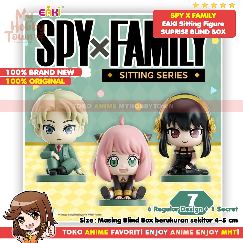 Original EAKI Figure Anime Spy X Family Sitting Series Surprise Blind Box - Anya Forger Loid Yor Bond