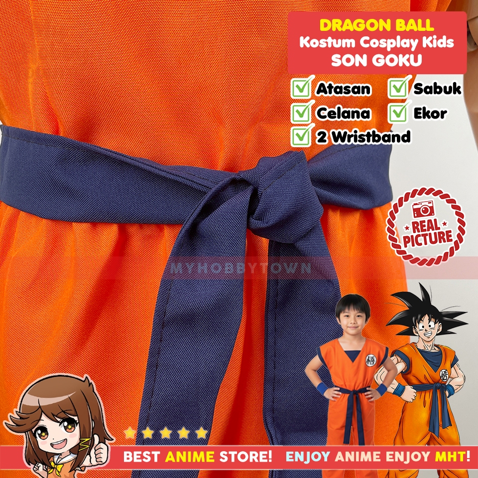 Kostum Cosplay Anak Son Goku KIDS SIZE Karakter Anime Dragon Ball - Gambar 8