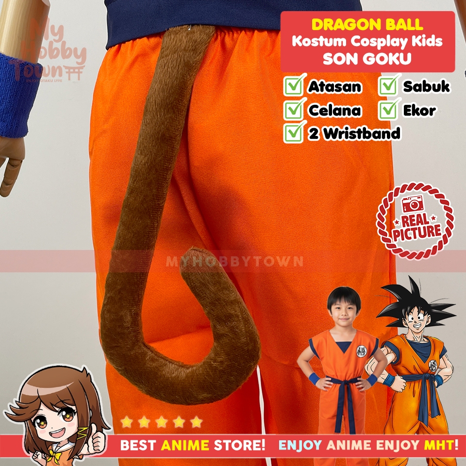 Kostum Cosplay Anak Son Goku KIDS SIZE Karakter Anime Dragon Ball - Gambar 5