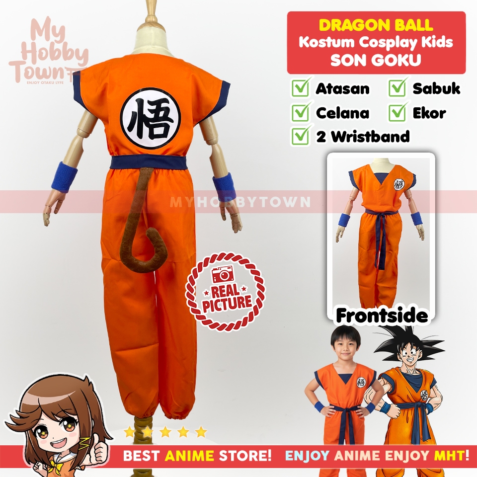 Kostum Cosplay Anak Son Goku KIDS SIZE Karakter Anime Dragon Ball - Gambar 4