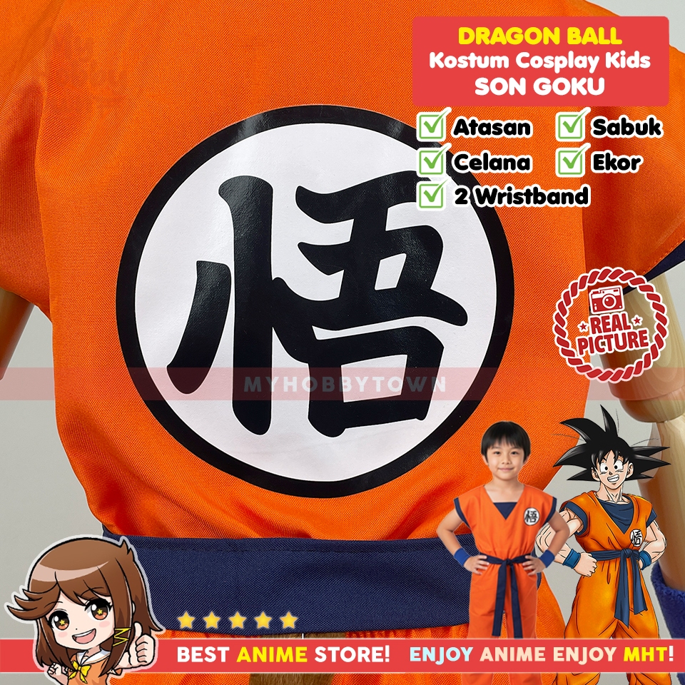 Kostum Cosplay Anak Son Goku KIDS SIZE Karakter Anime Dragon Ball - Gambar 7