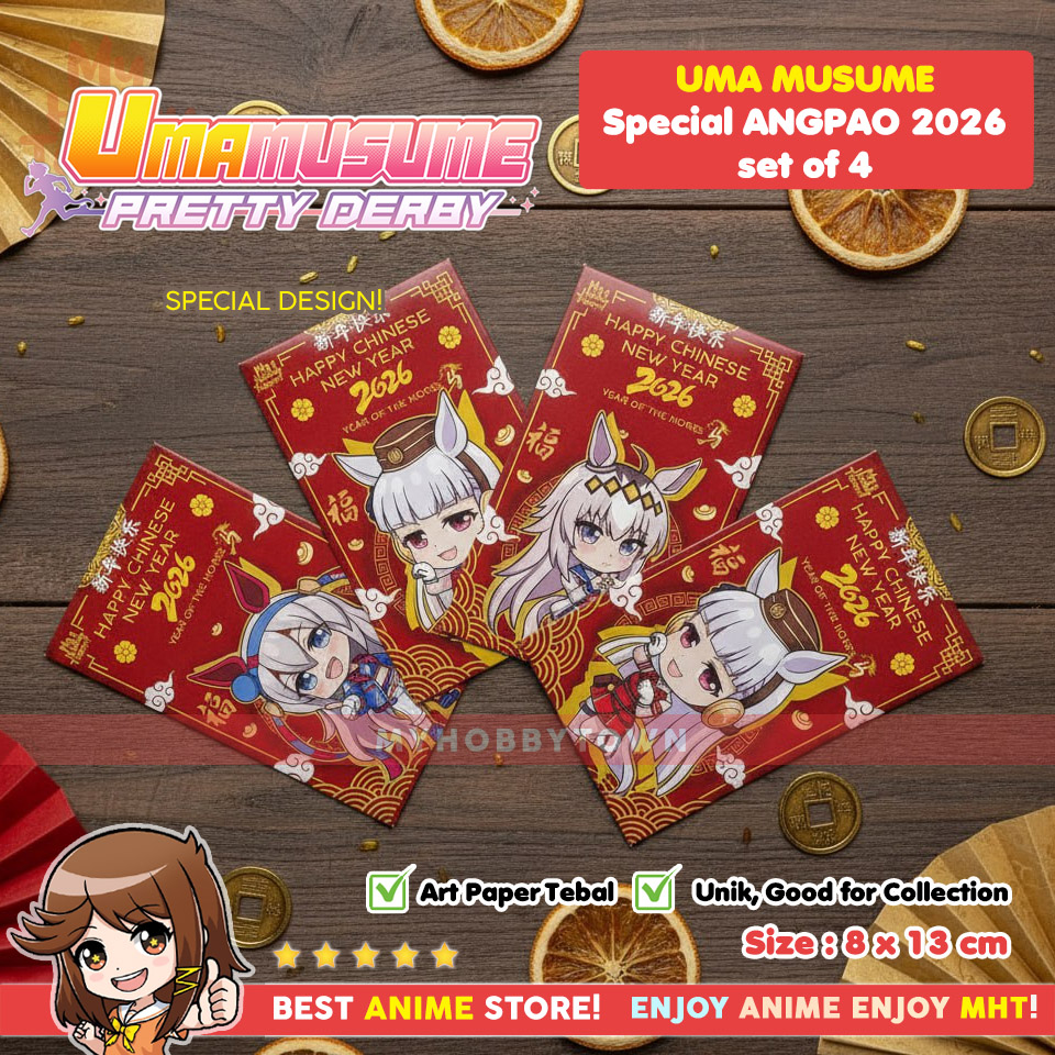 Angpao Uma Musume Pretty Derby Special Imlek 2026 Shio Tahun Kuda set Of 4 - Gambar 2