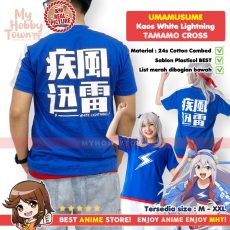 Kaos T-shirt Anime Uma Musume Tamamo Cross White Lightning