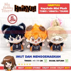 Gantungan Kunci Boneka Anime Haikyuu Karakter Hinata Shoyo Kageyama Tobio Tsukishima Kei Keychain Mini Plushie Doll Cute Cat Doge Rabbit