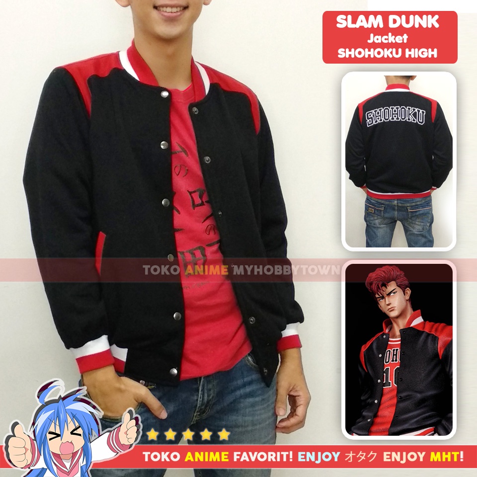 Jaket Hoodie Anime Slam Dunk Shohoku Sakuragi Hanamichi Rukawa Kaede Hisashi Mitsui Gori Cosplay Fashion - Gambar 3