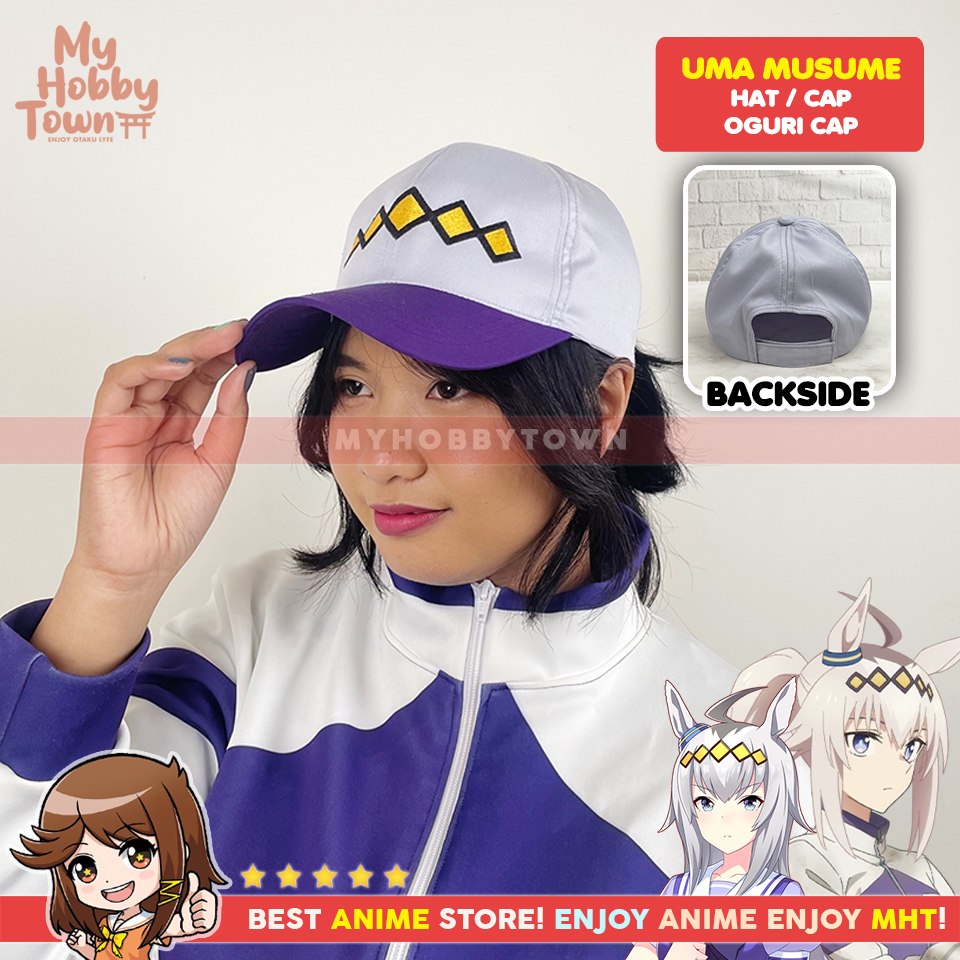 Topi Cosplay Anime Oguri Cap Uma Musume Hat Baseball Cap - Gambar 4