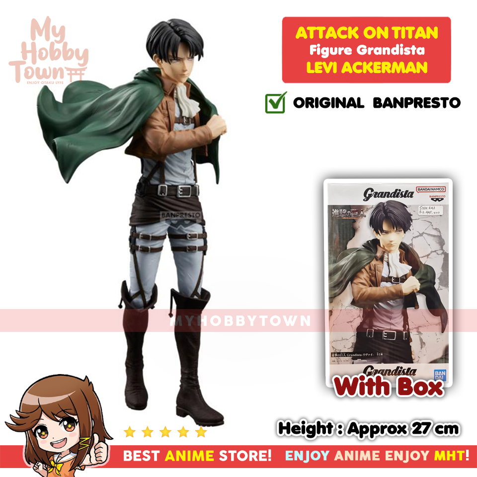 Figure Anime Original Attack on Titan Levi Ackerman Shingeki no Kyojin Grandista Banpresto - Gambar 2
