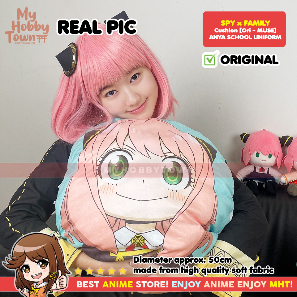 Bantal Bulat Anime Spy X Family Anya Forger School Uniform Dress Original Licensed Plush Cushion Sofa Pillow - Gambar 3