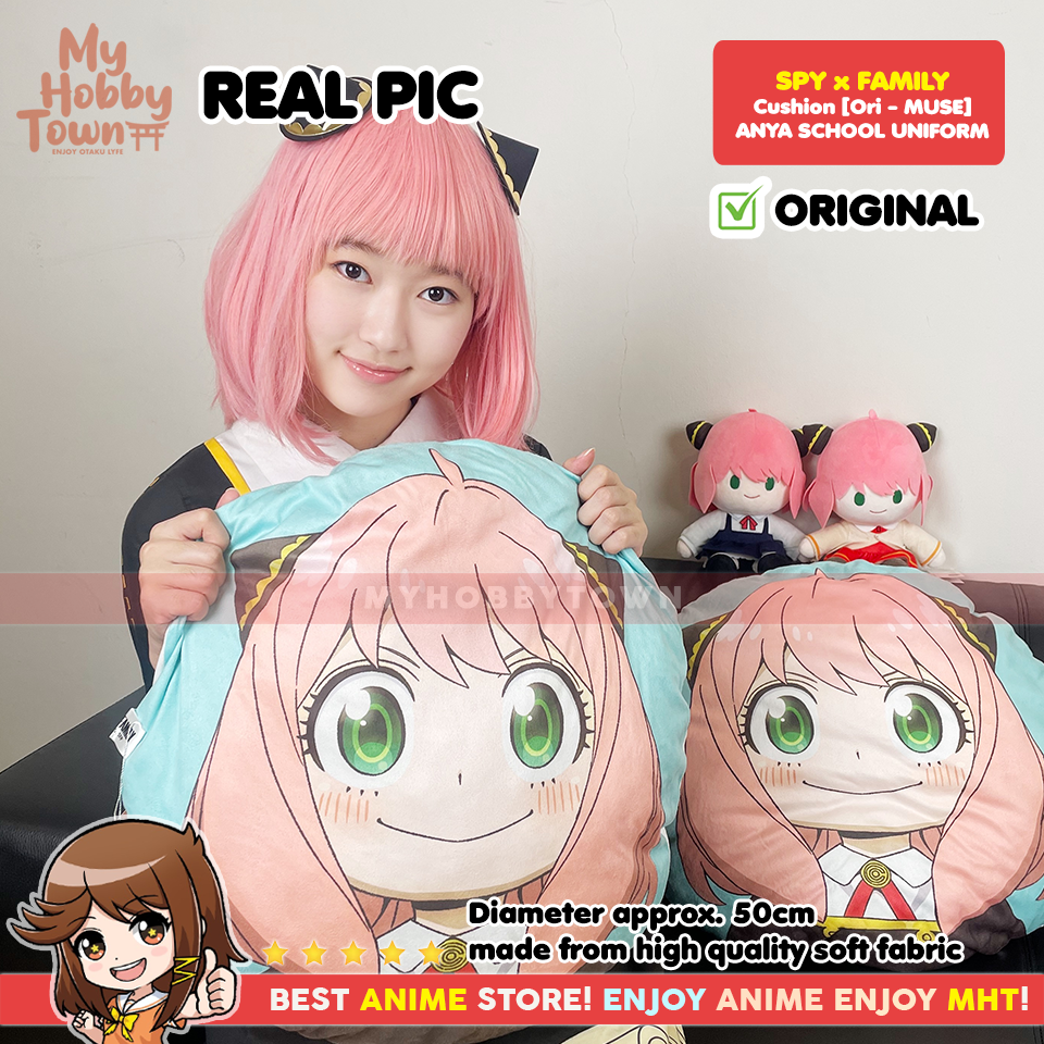 Bantal Bulat Anime Spy X Family Anya Forger School Uniform Dress Original Licensed Plush Cushion Sofa Pillow - Gambar 2