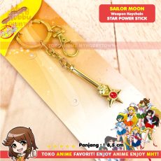 Gantungan Kunci Sailor Moon Star Power Stick Tongkat Property Anime Keychain