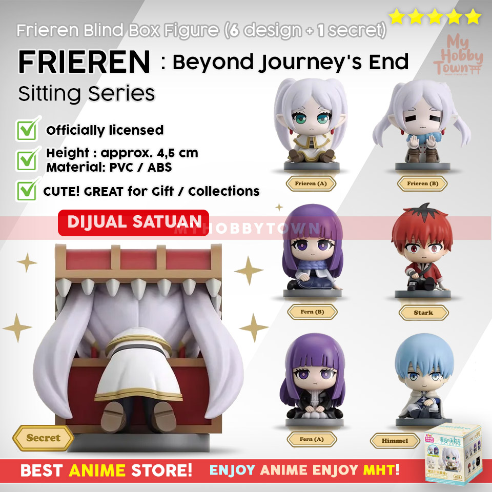 Original Frieren Blind Box Chibi Figure – Pajangan Mini Seri Duduk Lucu Frieren