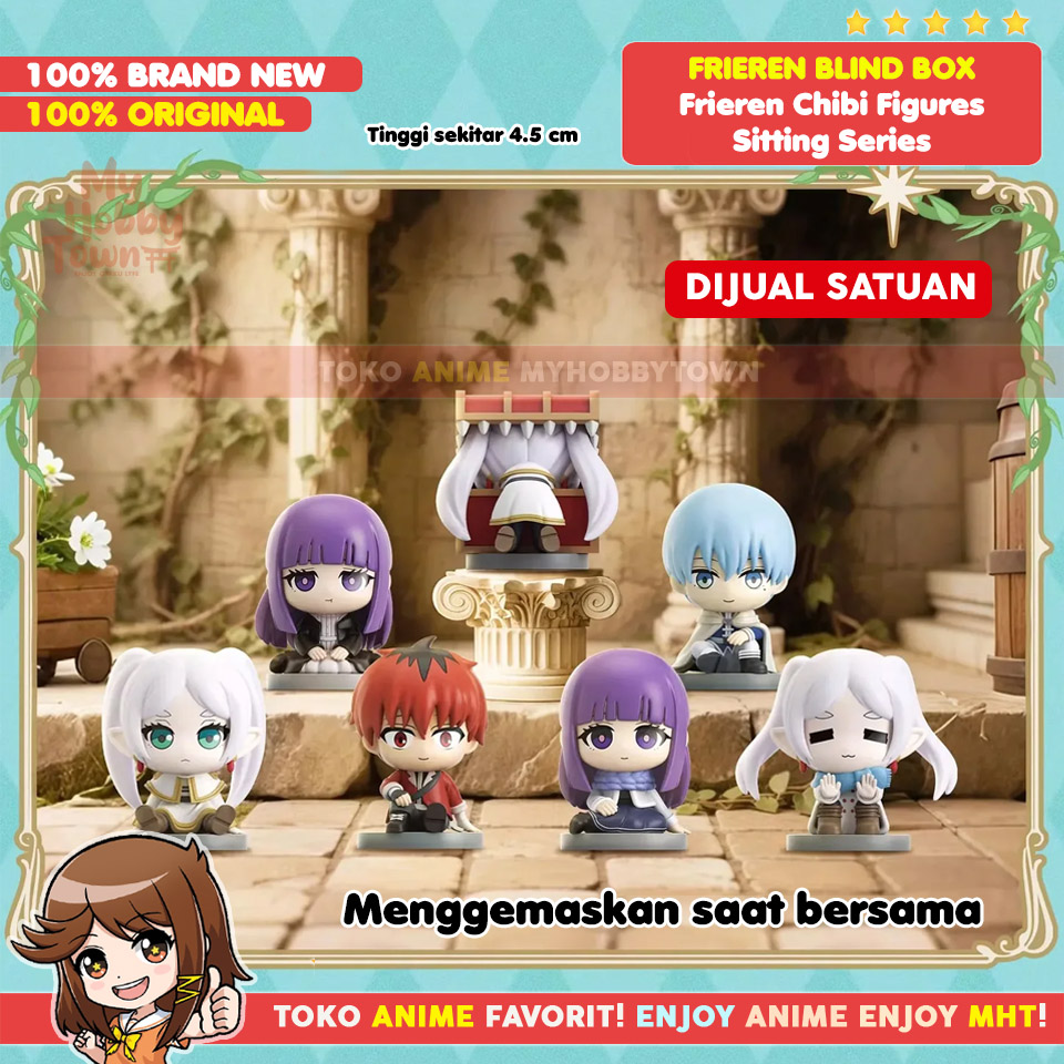 Original Frieren Blind Box Chibi Figure – Pajangan Mini Seri Duduk Lucu Frieren - Gambar 2