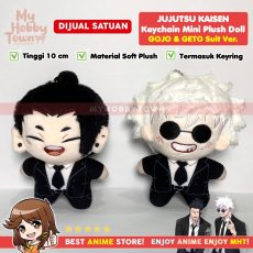 Keychain Mini  Boneka Plush Jujutsu Kaisen : Gojo Satoru dan Geto Suguru Suit Ver Gantungan Kunci