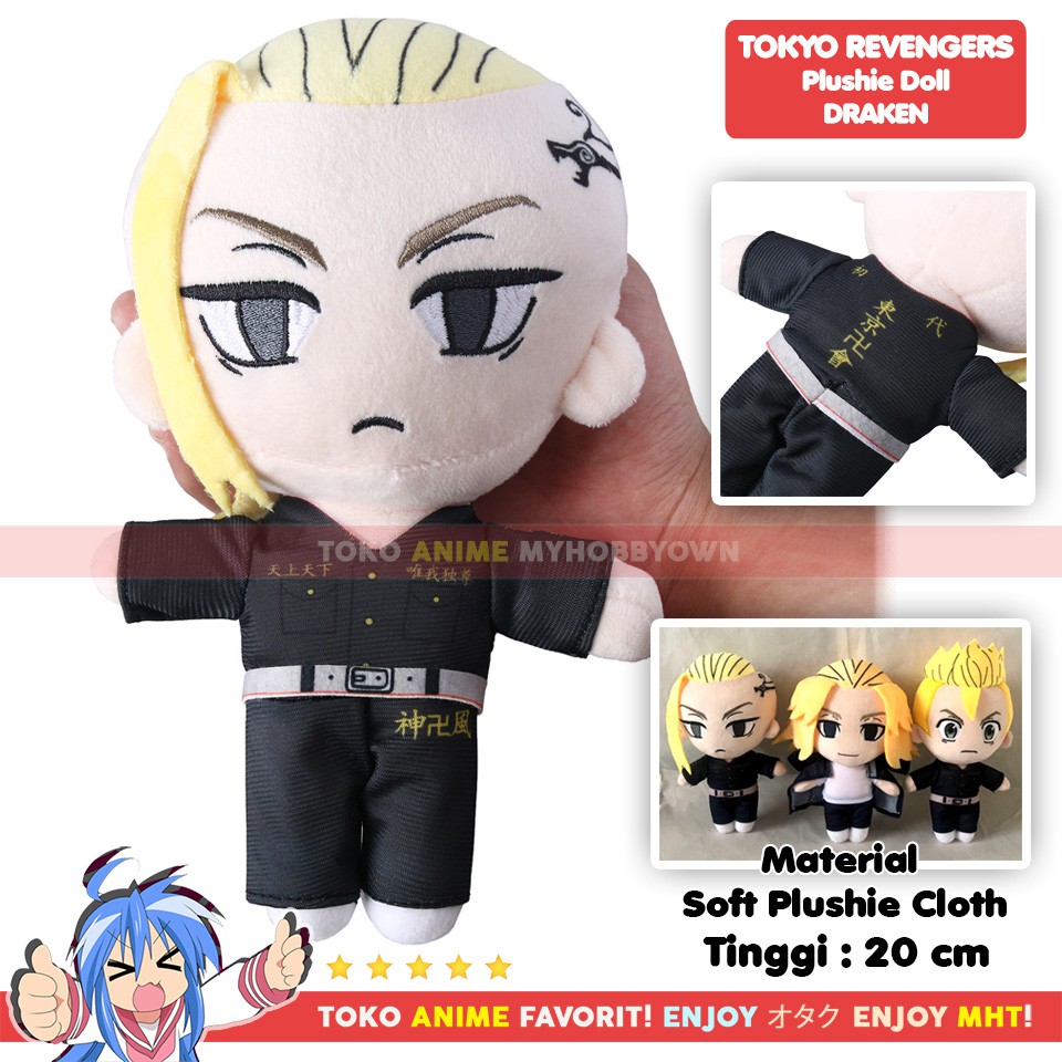 Boneka Tokyo Revengers Soft Plushie – Boneka Karakter Tokyo Manji Gang Draken, Mikey, Takemichi, Chifuyu - Gambar 2