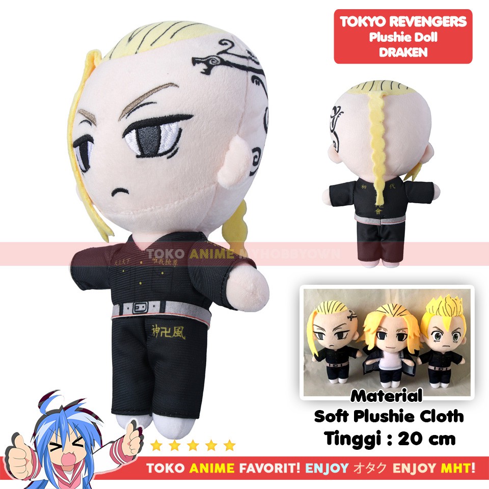 Boneka Tokyo Revengers Soft Plushie – Boneka Karakter Tokyo Manji Gang Draken, Mikey, Takemichi, Chifuyu - Gambar 3