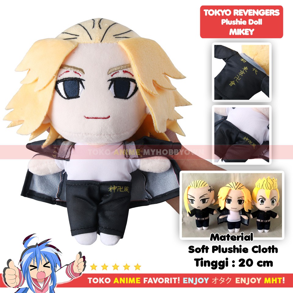 Boneka Tokyo Revengers Soft Plushie – Boneka Karakter Tokyo Manji Gang Draken, Mikey, Takemichi, Chifuyu - Gambar 4