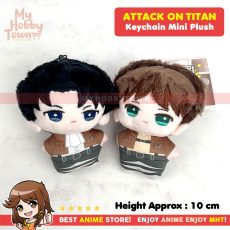 Gantungan Kunci Boneka Anime Attack On Tittan AOT Karakter Levi Eren Shingeki no Kyojin Keychain Mini Plushie Doll