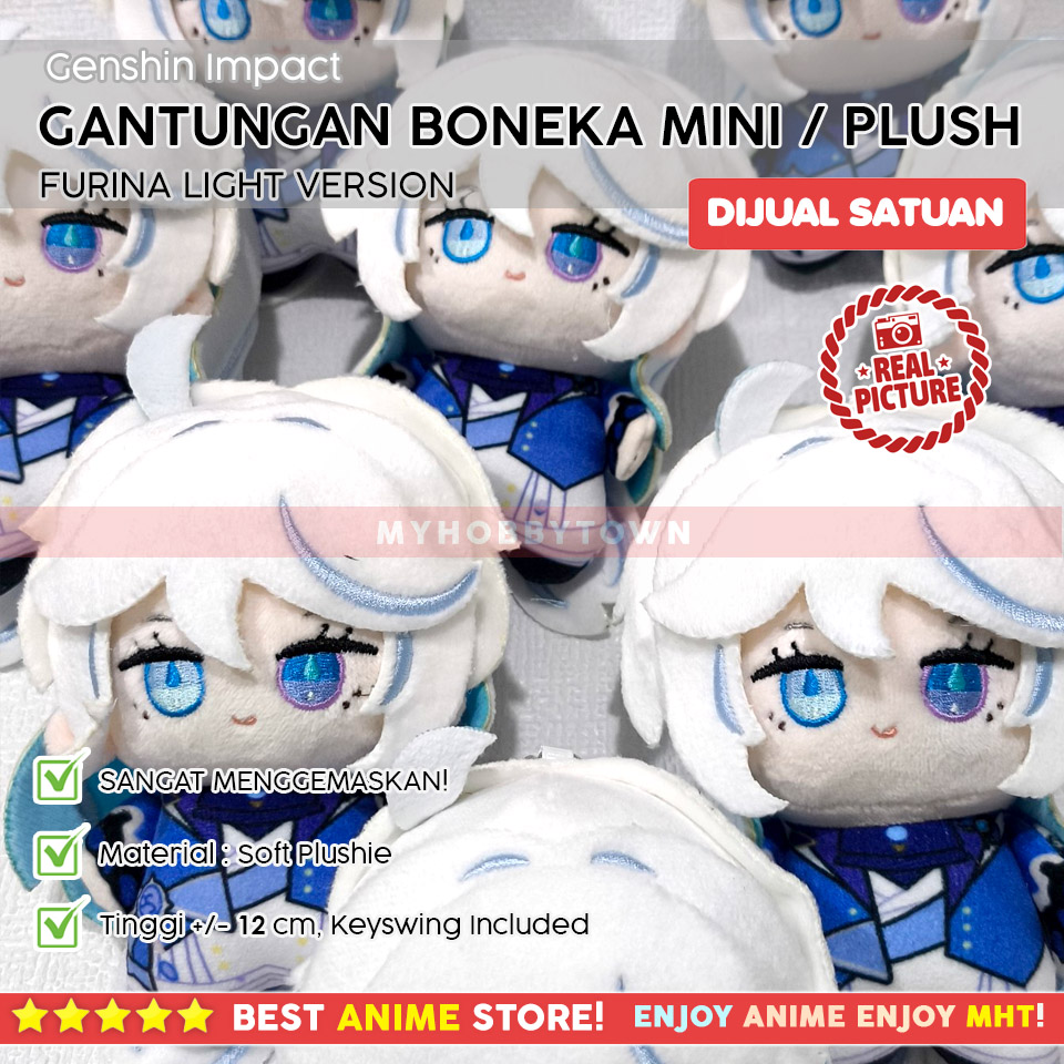 Gantungan Boneka Mini Plush Furina Genshin Impact – Boneka Chibi Furina Light Version Free Rantai Biji Lada - Gambar 3
