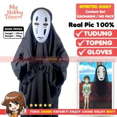 Kostum Cosplay Kaonashi No-Face Anime Spirited Away Ghibli