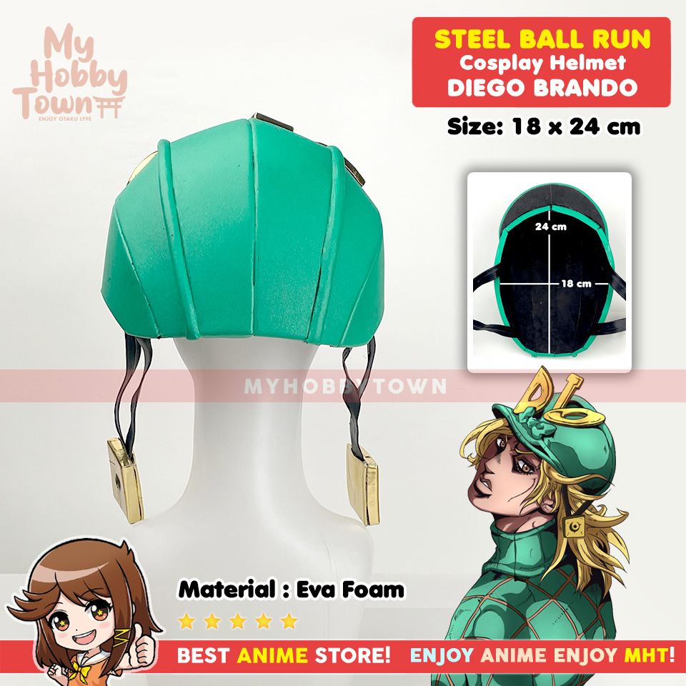 Topi Helm Anime Jojo's Bizarre Adventure Steel Ball Run Diego Brando Dio Helmet Cosplay - Gambar 3
