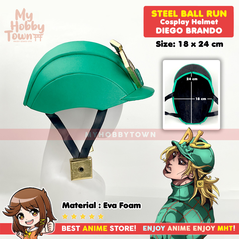 Topi Helm Anime Jojo's Bizarre Adventure Steel Ball Run Diego Brando Dio Helmet Cosplay - Gambar 4